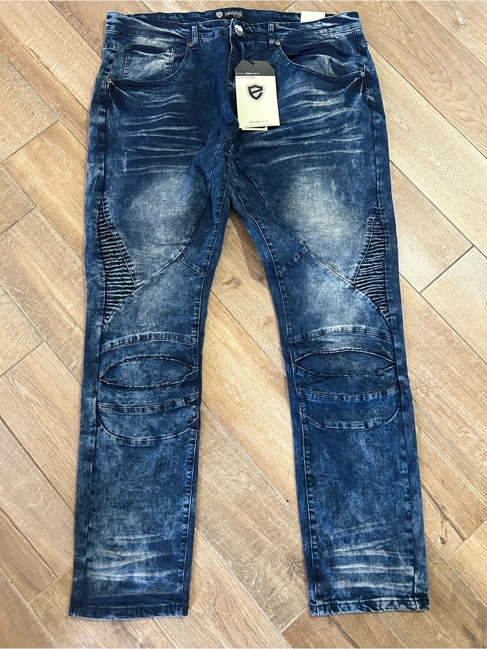 Encrypted Supply Company NWT Blue Flex Denim Skinny Fit Jeans Size 42